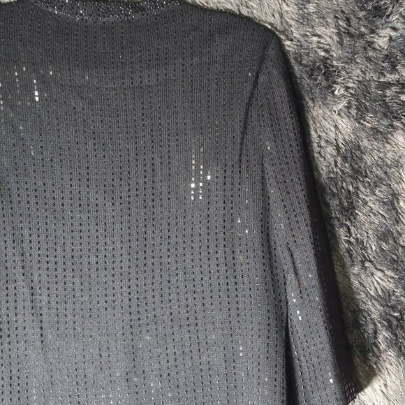 St John Evening Knit Cardigan Black Open Front Embellished Womens S - Picture 7 of 11